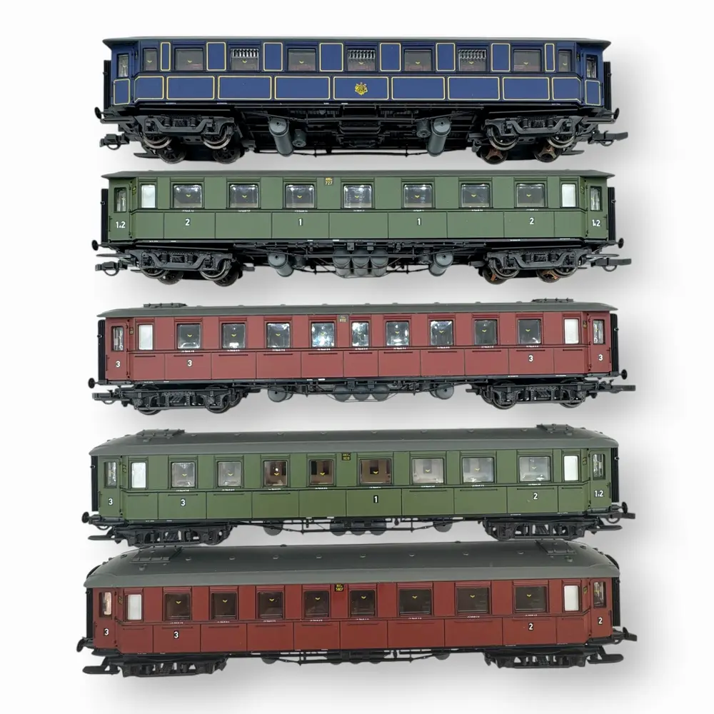 Coffret de 5 voitures voyageurs - Roco 44006 - HO 1/87 - K.W.St.E. - Ep I - 2R