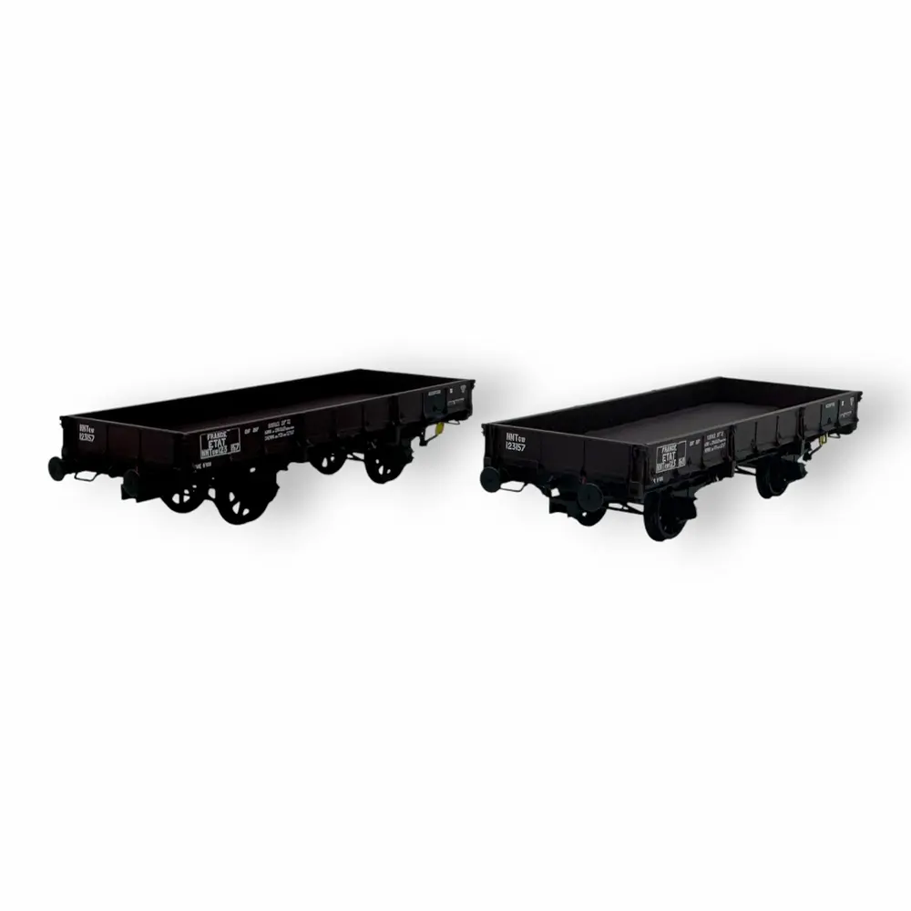 Set de 2 wagons plats OCEM 19 - Ree Modèles WB358 - HO 1/87 - ETAT - Ep II - 2R
