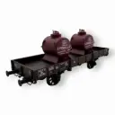 Wagon plat OCEM 29 + 2 conteneurs citernes "PUJAS" - Ree Modèles WB060 - HO 1/87 - SNCF - Ep III - 2R