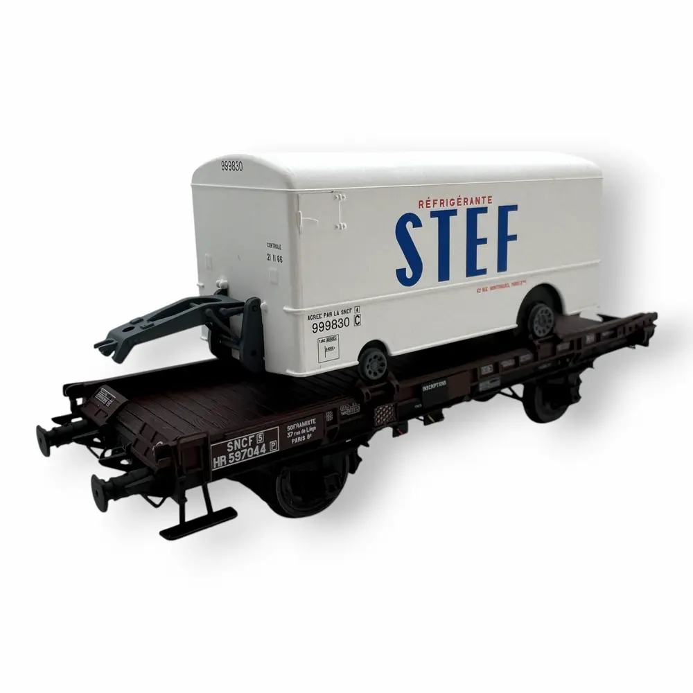 Wagon UFR mono-porteur remorque STEF - Ree Modèles WB070 - HO 1/87 - Ep III - 2R