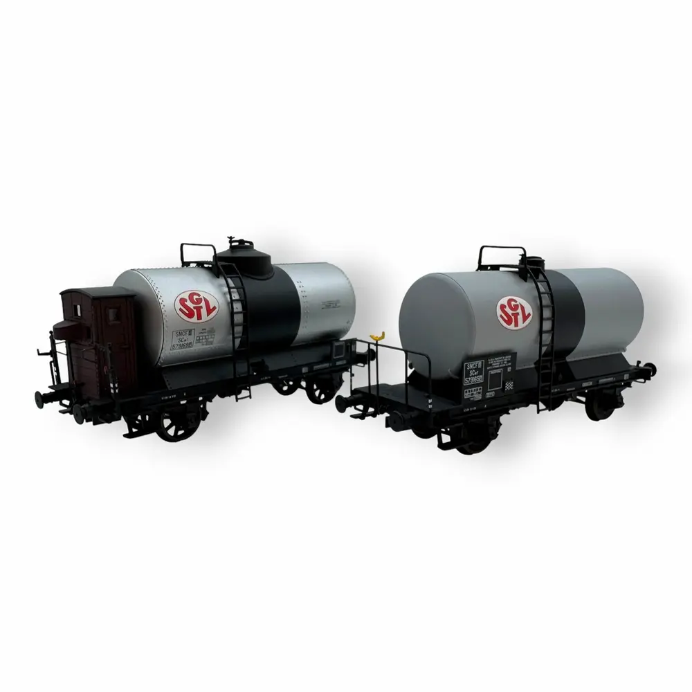 Set de 2 wagons citernes "SGTL" transport de liquides alimentaires - Ree Modèles WB029 - HO 1/87 - SNCF - Ep III - 2R