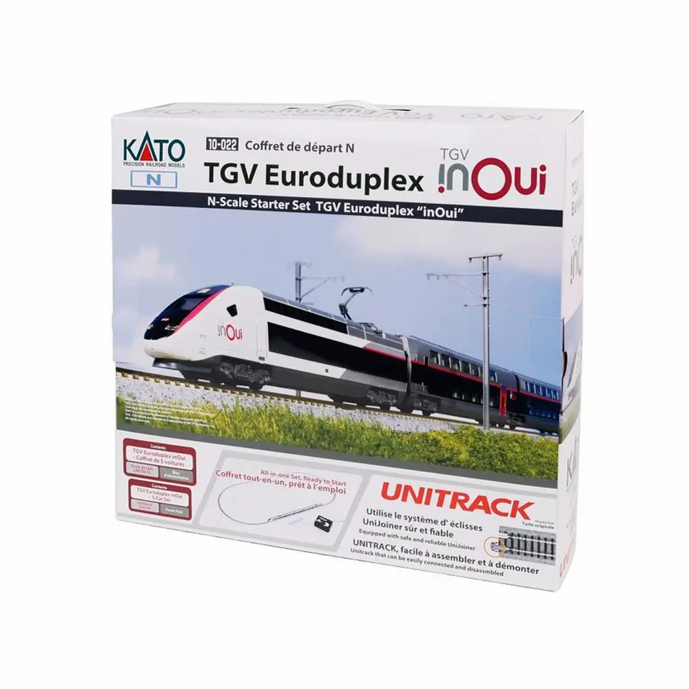 Coffret de départ, TGV Euroduplex, INOUI, Unitrack 5 éléments - Kato 10-022 - N 1/160 - SNCF - Ep VI - Analogique - 2R