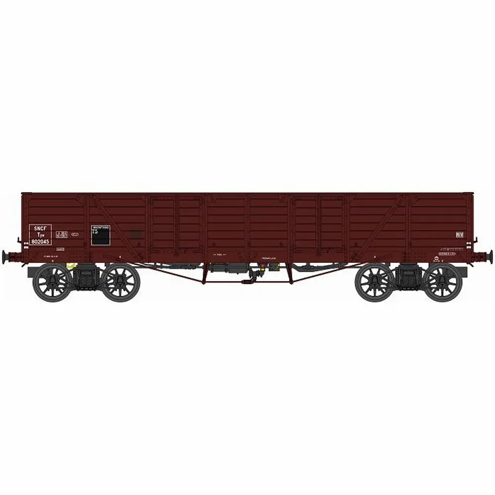 Wagon TP tombereau marron - Ree Modèles WB788 - HO 1/87 - SNCF - Ep IIIb - 2R
