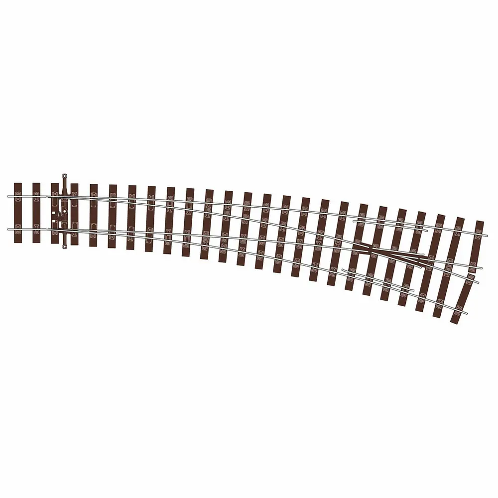 Aiguillage à droite courbe Streamline 258 mm code 75 Bullhead RH Unifrog - Peco SLU1186 - OO 1/76 - 2R