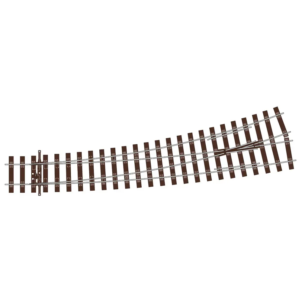 Aiguillage à gauche courbe Streamline 258 mm code 75 Bullhead LH Unifrog - Peco SLU1187 - OO 1/76 - 2R