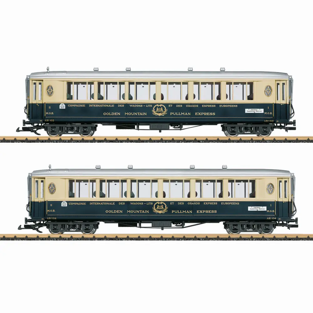 Coffret de 2 voitures voyageurs « Golden Mountain Pullman Express » - LGB 36660 - G 1/22,5 - MOB/CIWL - Ep II - 2R