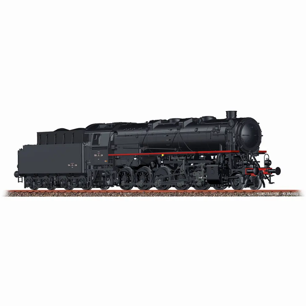 Locomotive à vapeur BR 150 X 24 - Brawa 70170 - HO 1/87 - SNCF - Ep III - Digital sound - 2R