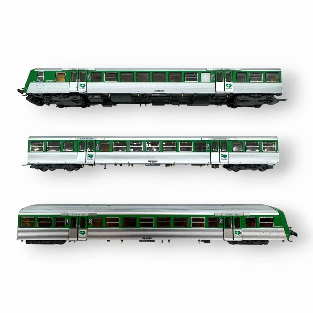 Rame Réversible Régional (RRR) Picardie vert/inox n°P03 -  EPM 41.39.17 - HO 1/87 - SNCF - Ep IVb-V - Analogique - 2R