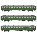 Coffret de 3 voitures OCEM vert à châssis noir et toit gris - Models World 40949 - HO 1/87 - PLM - Ep IIb - 2R
