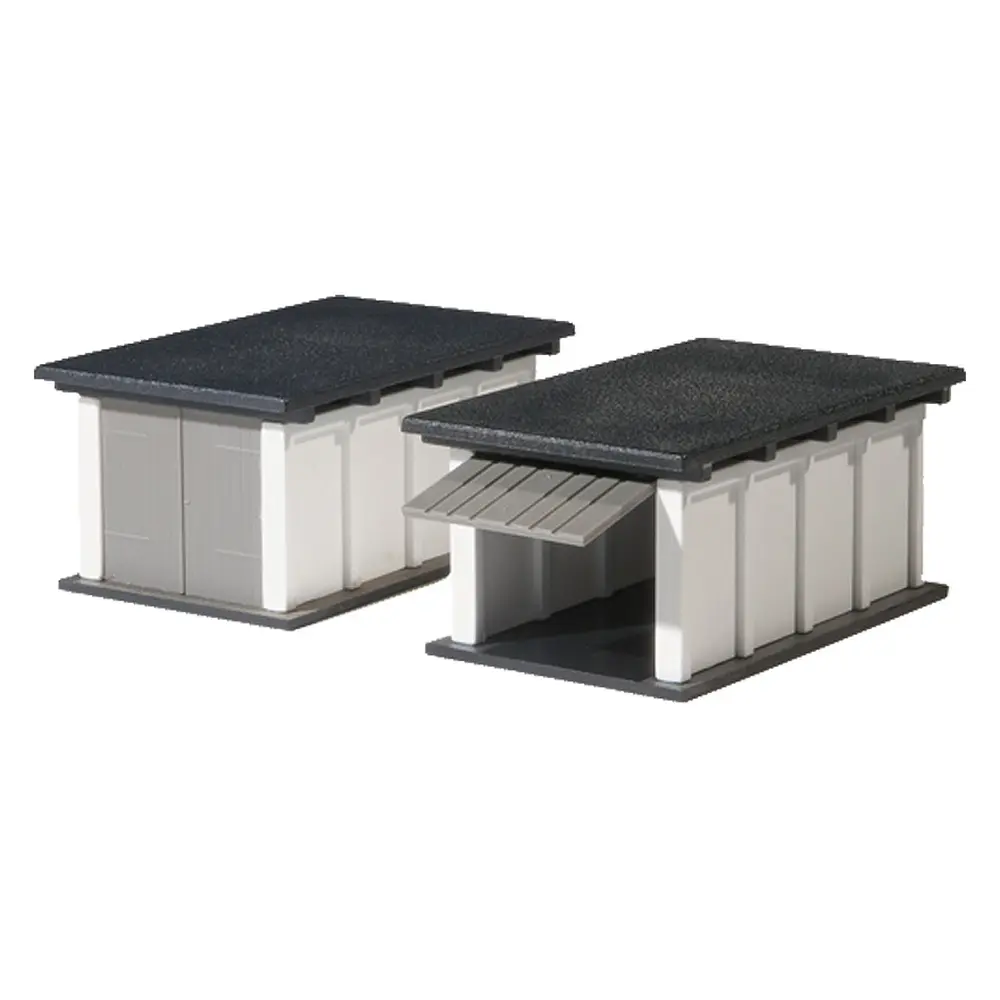 Set de 2 garages pour voitures - Auhagen 11420 - HO 1/87