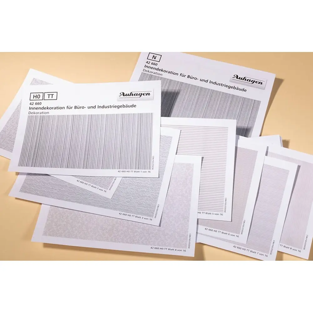 lot 16 feuilles imprimés décoration intérieur - bureaux AUHAGEN 42660 - HO/TT/N