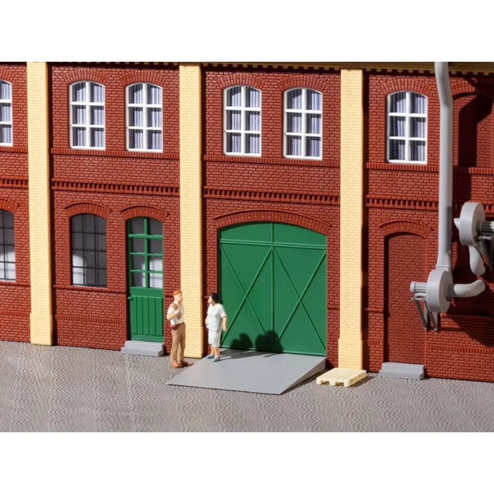 Lot 8 portes, 2 portillons, 4 rampes, 8 marches - Vert - Auhagen 80250 - HO 1/87