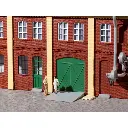 Lot 8 portes, 2 portillons, 4 rampes, 8 marches - Vert - Auhagen 80250 - HO 1/87