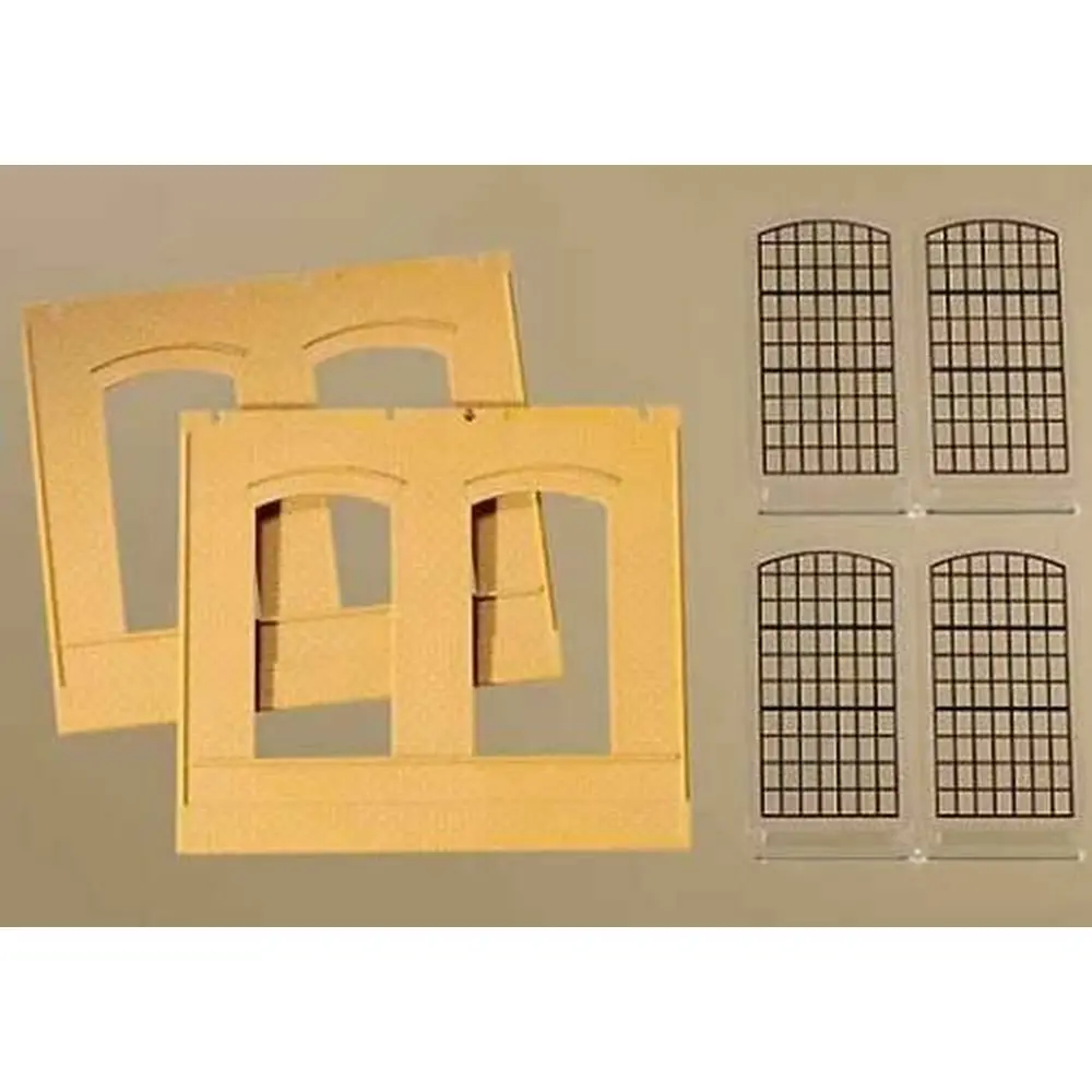 Kit de 2 murs 2325A avec 4 fenêtres Auhagen 80604 - HO : 1/87 - système modulaire