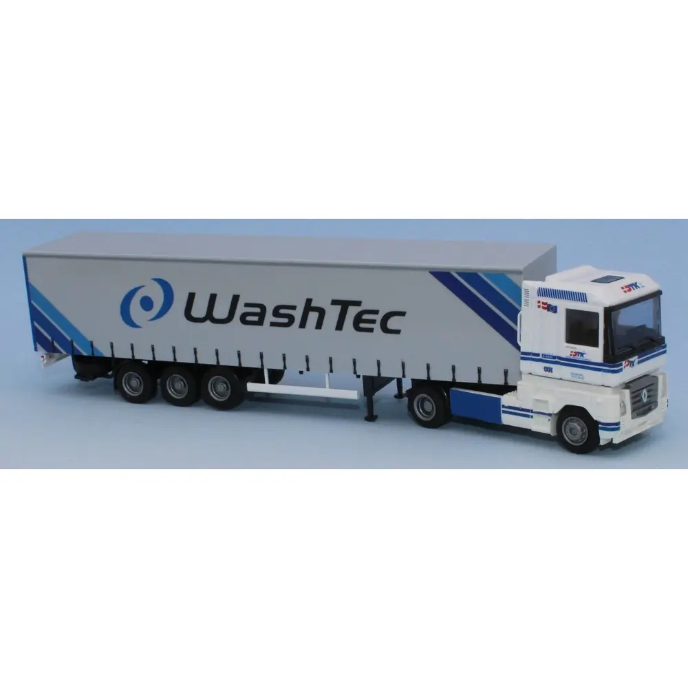 Semi-remorque bâché Renault Magnum / Washtec - AWM 71370 - HO 1/87