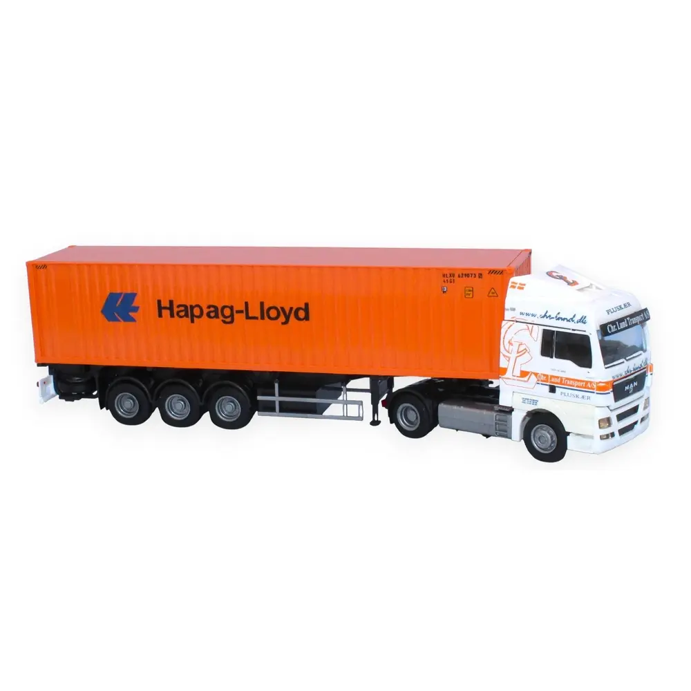 Semi-remorque MAN TGX XLX container 40'/ "Lund/Hapag-Lloyd" - AWM 74255 - HO 1/87