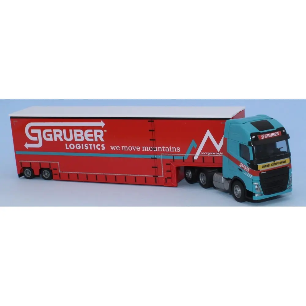 Semi-remorque Volvo 12 XL Aerop Tiefbett-SZ / Gruber - AWM 75299 - HO 1/87