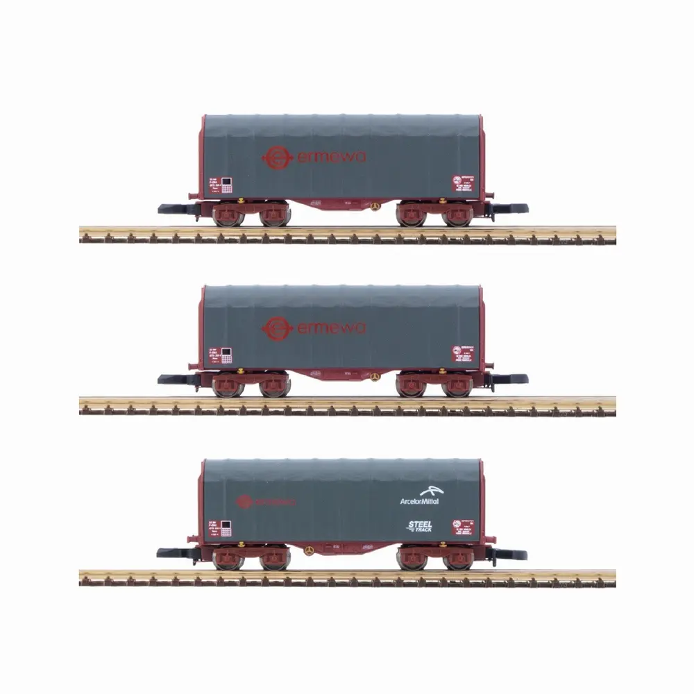 Coffret de 3 wagons bâchés ERMEWA - Azar Models W03-ERP - Z 1/220 - SNCF - Ep V-VI - 2R