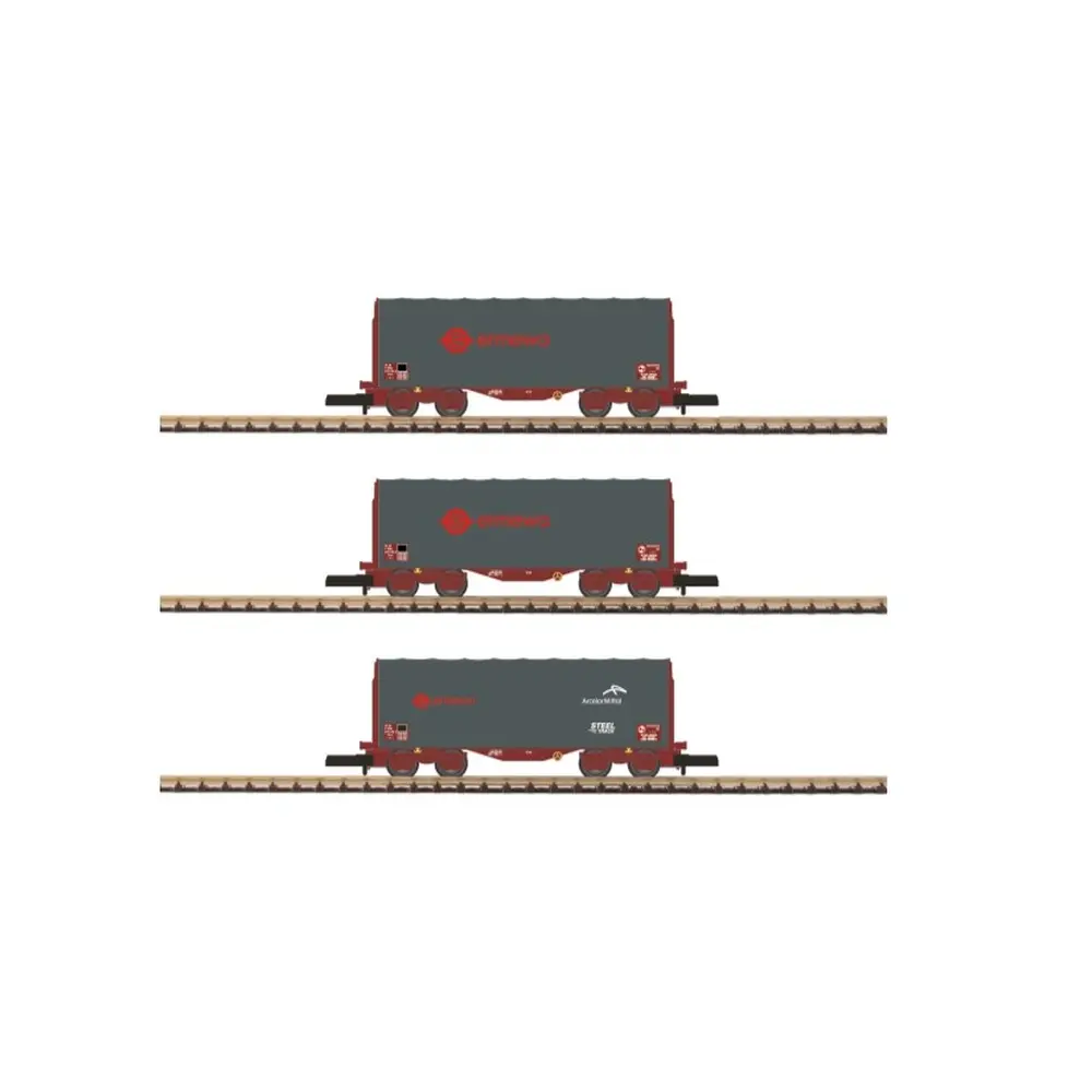 Coffret de 3 wagons bâchés ERMEWA - Azar Models W03-ERP - Z 1/220 - SNCF - Ep V-VI - 2R