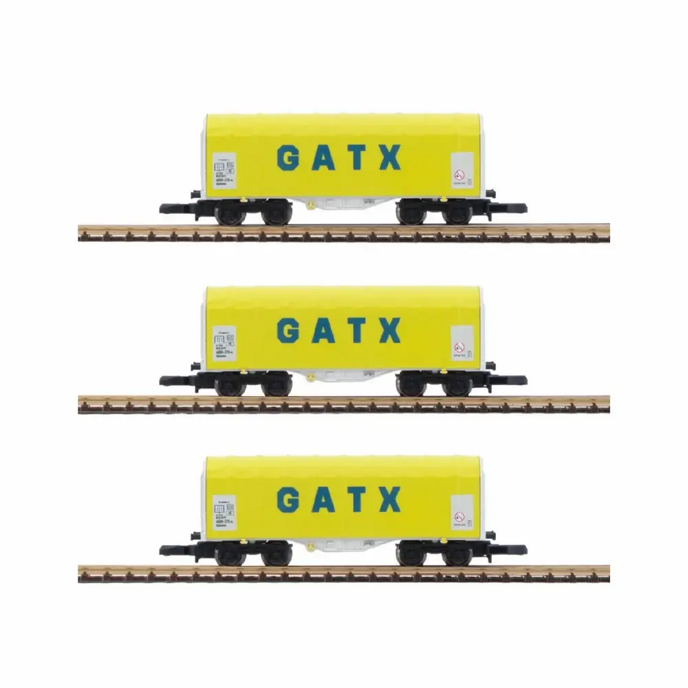 3 wagons courts bâchés à bogie GATX - Azar Models W03-GAP - Z 1/220 - Ep VI - 2R