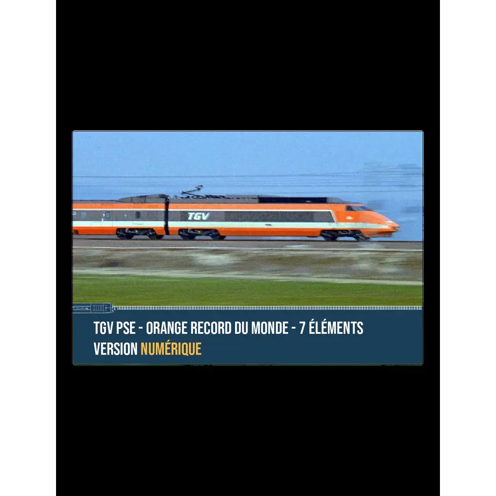 TGV PSE 7 éléments - Azar Models T01-WRD - Z 1/220 - SNCF - Ep IV - Digital - 2R