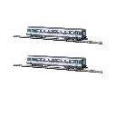 2 voitures voyageurs corail VTU, livrée Nouvelle déco, 2e classe - Azar Models V01-CPP2 - Z 1/220 - SNCF - 2R