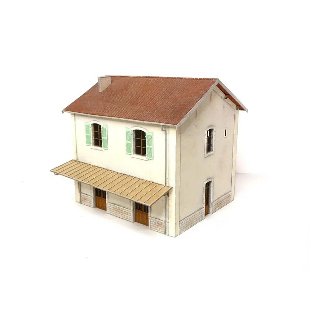 Gare PLM 2 portes Bois Modelisme 101010 - HO 1/87 - 122x105x110mm