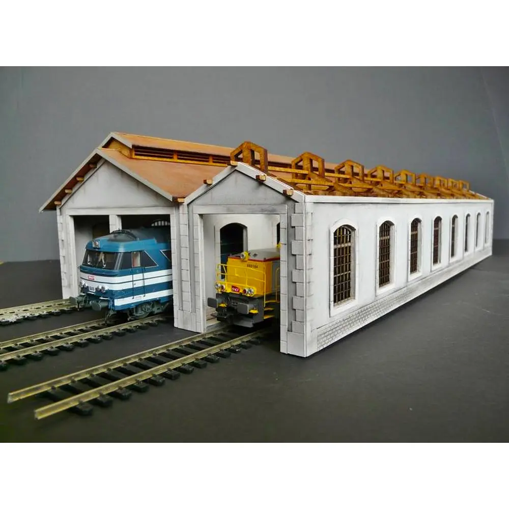 Remise PLM trois voies - Bois Modélisme 105004 - HO 1/87