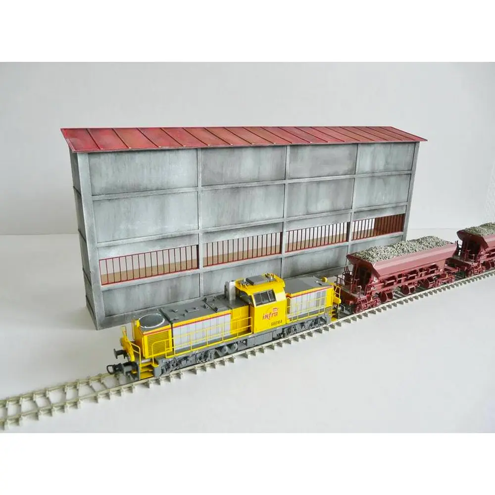 Demi-bâtiment industriel - Bois Modélisme - HO 1/87