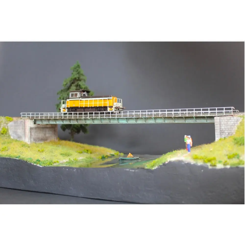 Pont métallique 1 voie avec culées - 350 mm BoisModelisme 108007 - HO 1/87