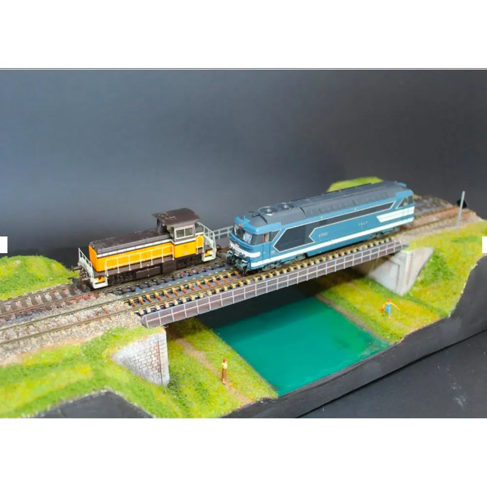 Pont métallique 2 voies avec culées - 150 mm Bois Modelisme 108008 - HO 1/87