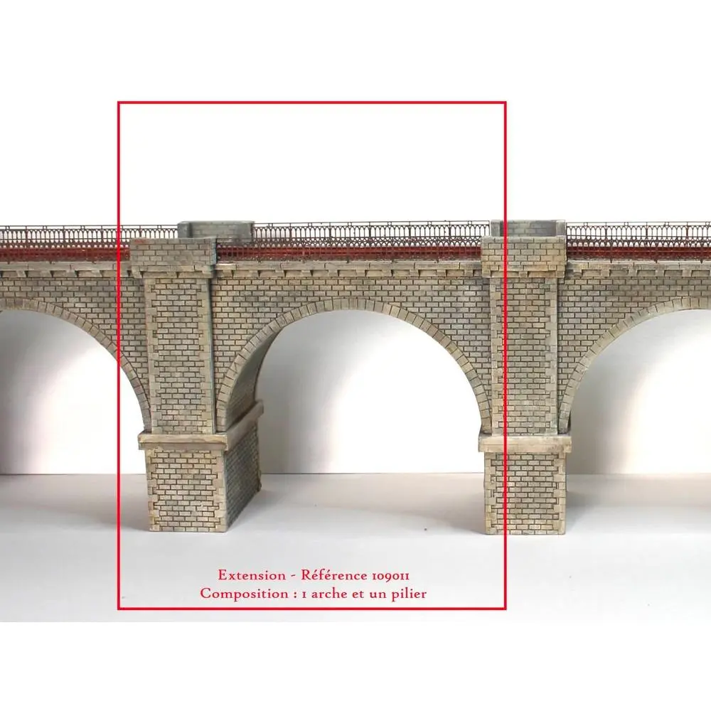 Extension pour Viaduc en Pierres 1 Voie - 160MM - Bois Modélisme 109011 - HO : 1/87