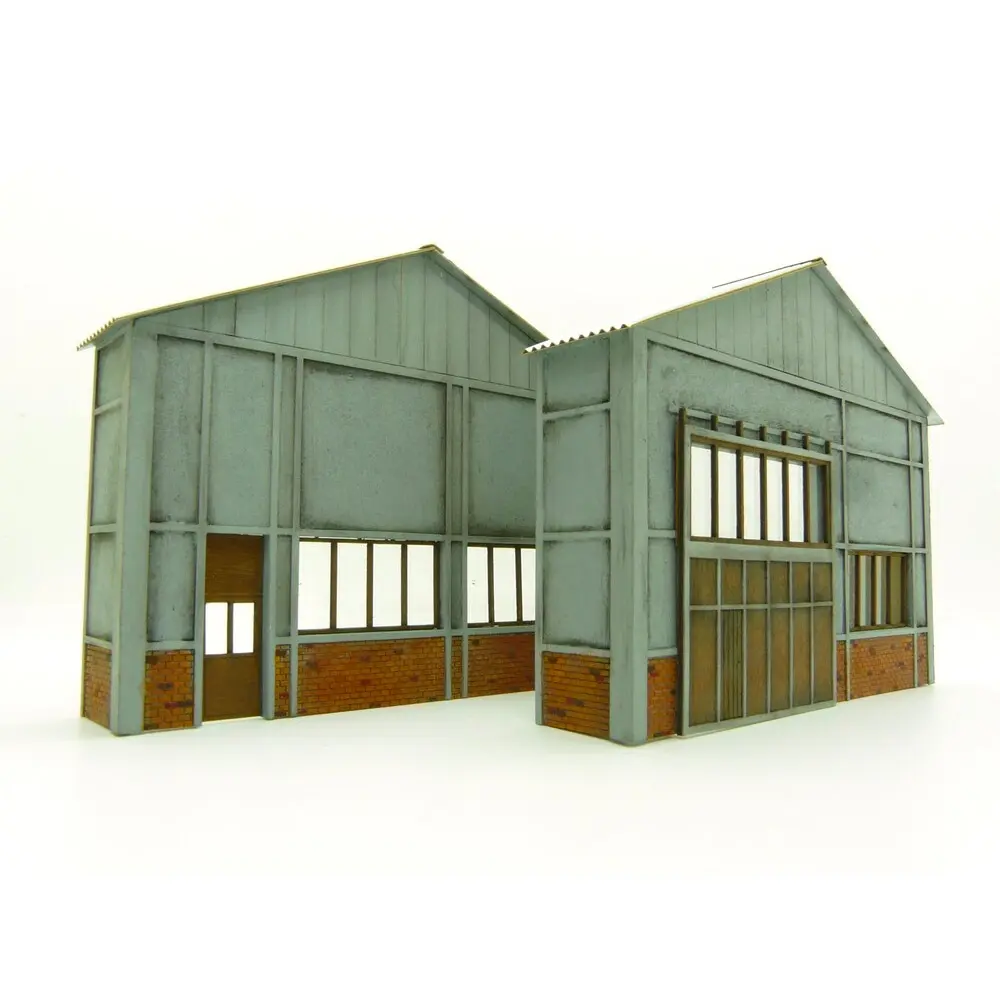 Atelier demi pignons - BOIS MODELISME 106016 - HO 1/87ème - 122x24x98mm