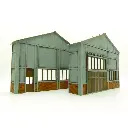 Atelier demi pignons - BOIS MODELISME 106016 - HO 1/87ème - 122x24x98mm