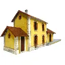 Gare des Chemins de Fer Départementaux - BOIS MODÉLISME 101025 - Échelle HO 1/87 - 314 x 83 x 100 mm