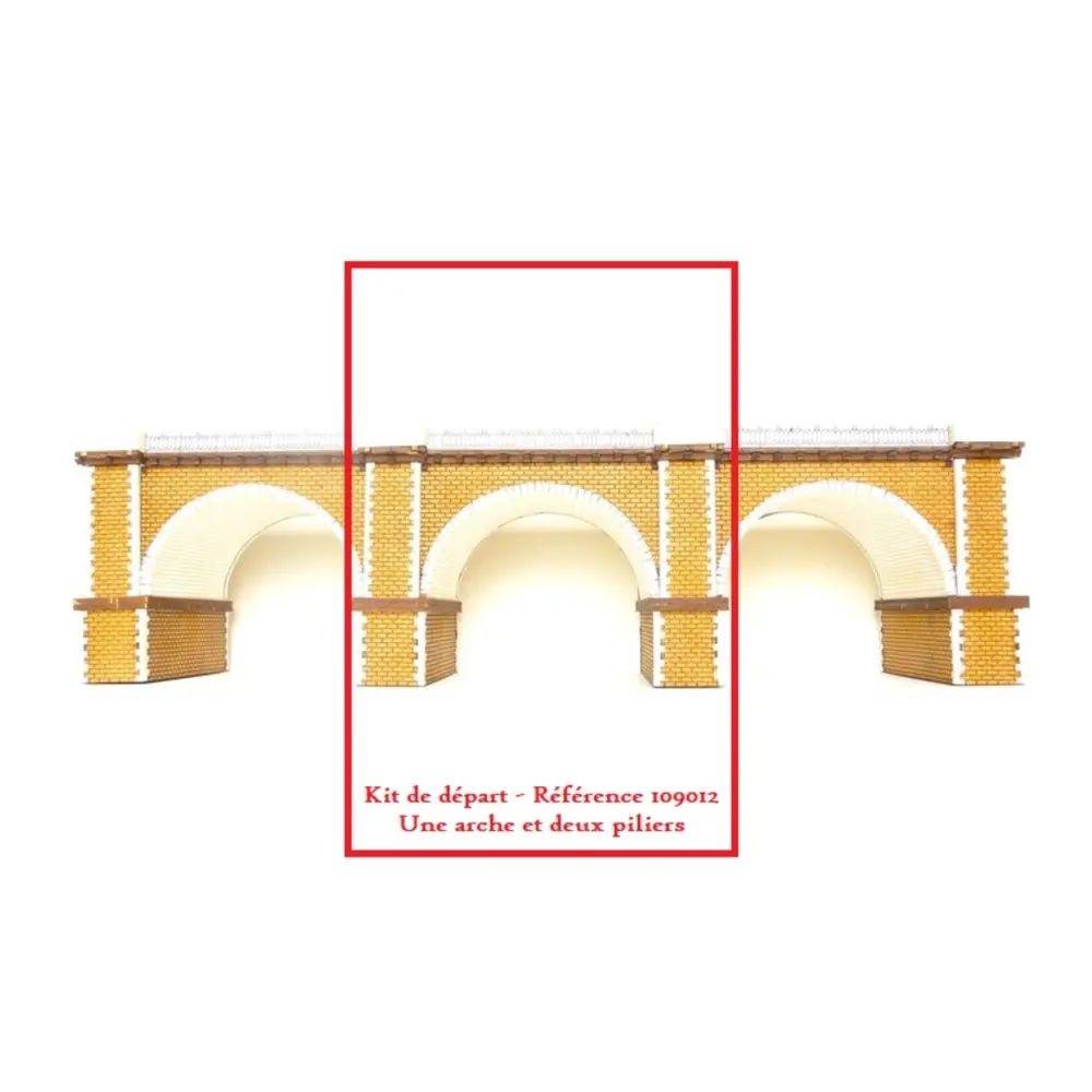 Viaduc de deux voies - Bois Modélisme 109012 - HO 1/87 - 165 mm