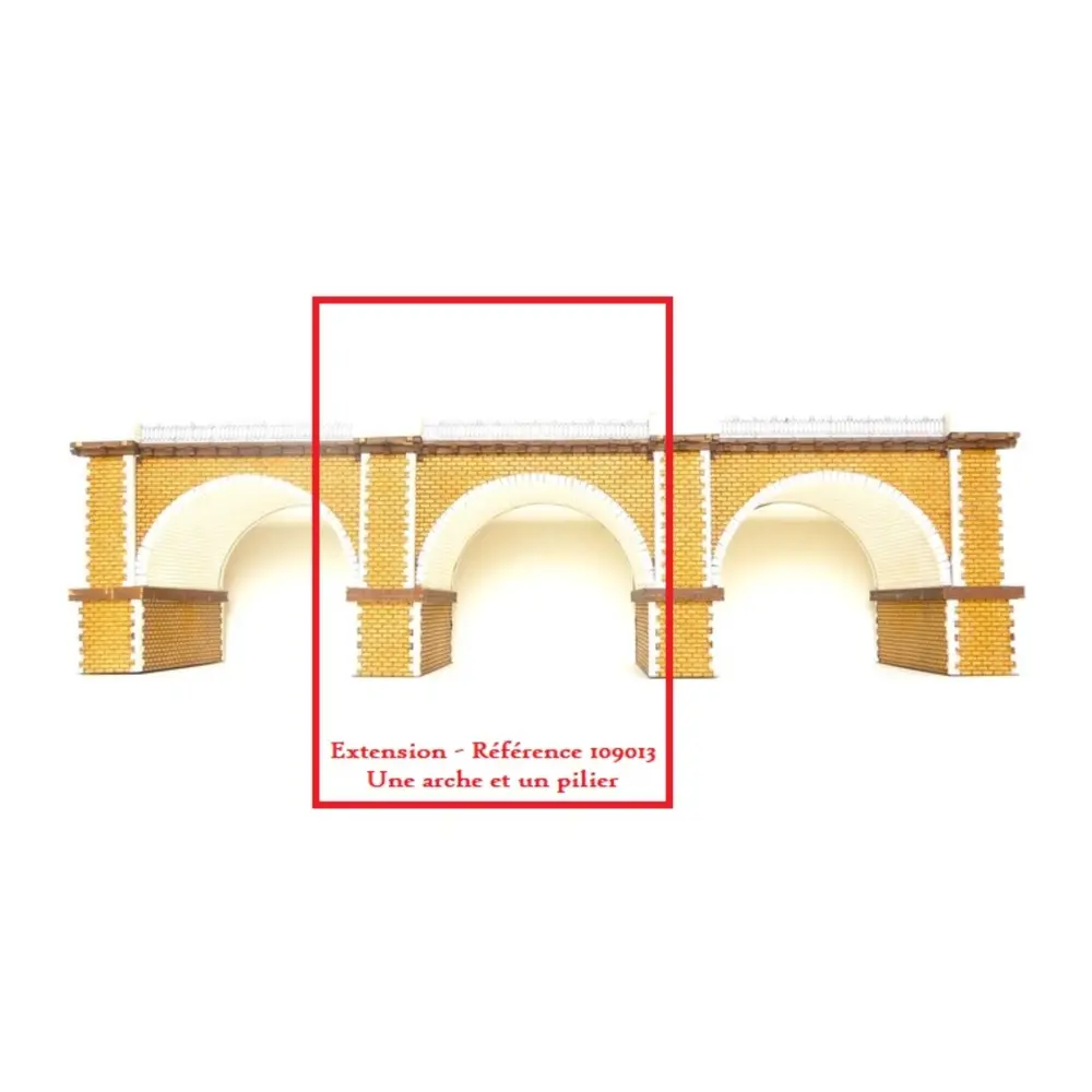 Extension pour viaduc en pierres 2 voies - Bois Modélisme 109013 - HO 1/87 - 135mm