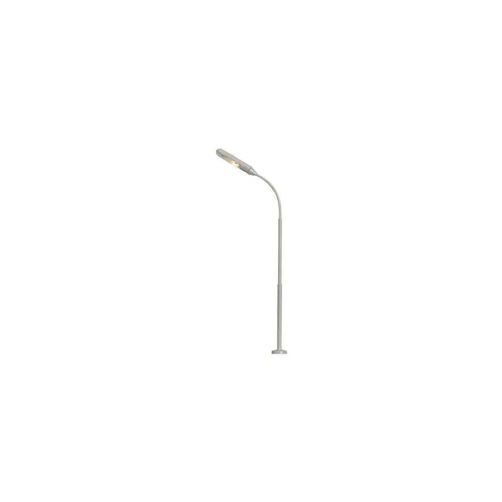Lampadaire courbe tubulaire à LED - Hauteur 105mm - Brawa 84012 - HO 1/87