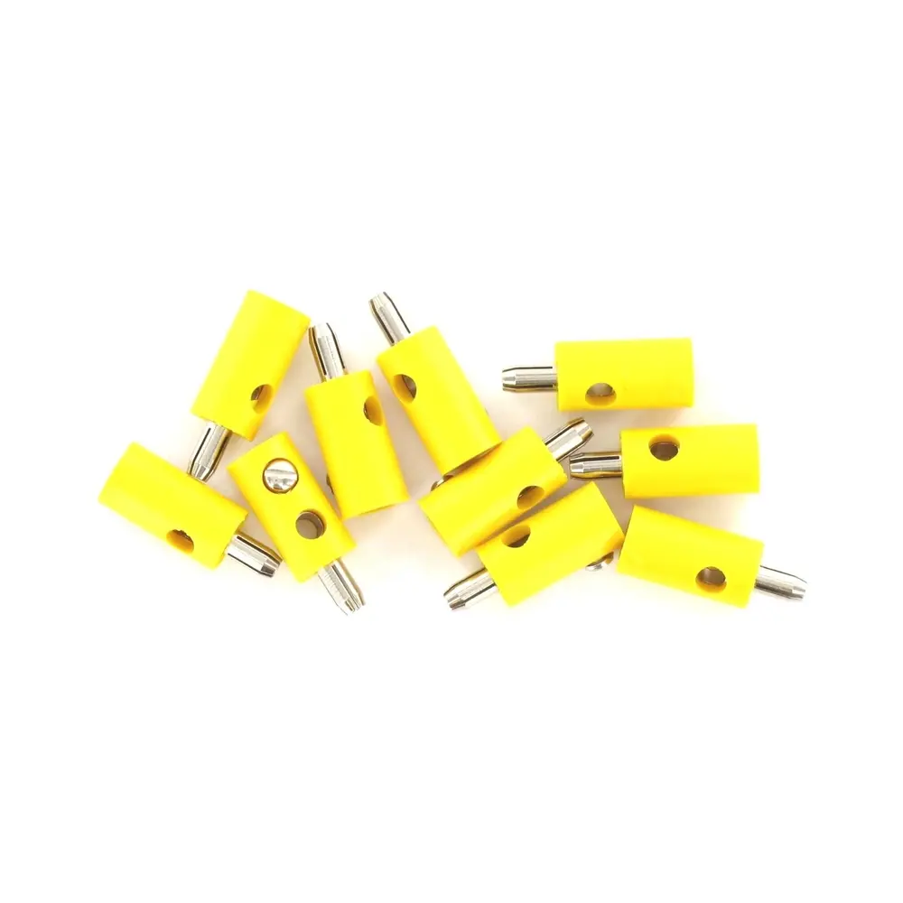 Sachet de 10 Fiches Mâles 2,5mm² - Jaune - BRAWA 3051 - Toutes Echelles