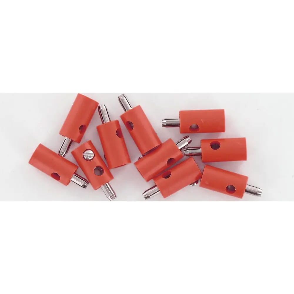 Sachet de 10 Fiches Mâles 2,5mm² - Rouge - BRAWA 3052 - Toutes Echelles