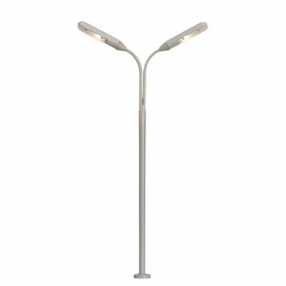 Lampadaire double sur pied avec éclairage à LED - Brawa 84016 - HO 1/87