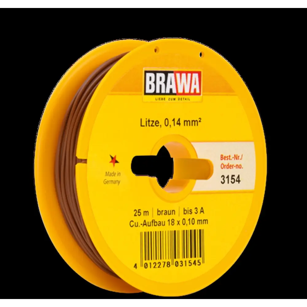 Bobine de Fil - 25 Mètres - Marron - Section 0.14 mm² - BRAWA 3154 - Universelle