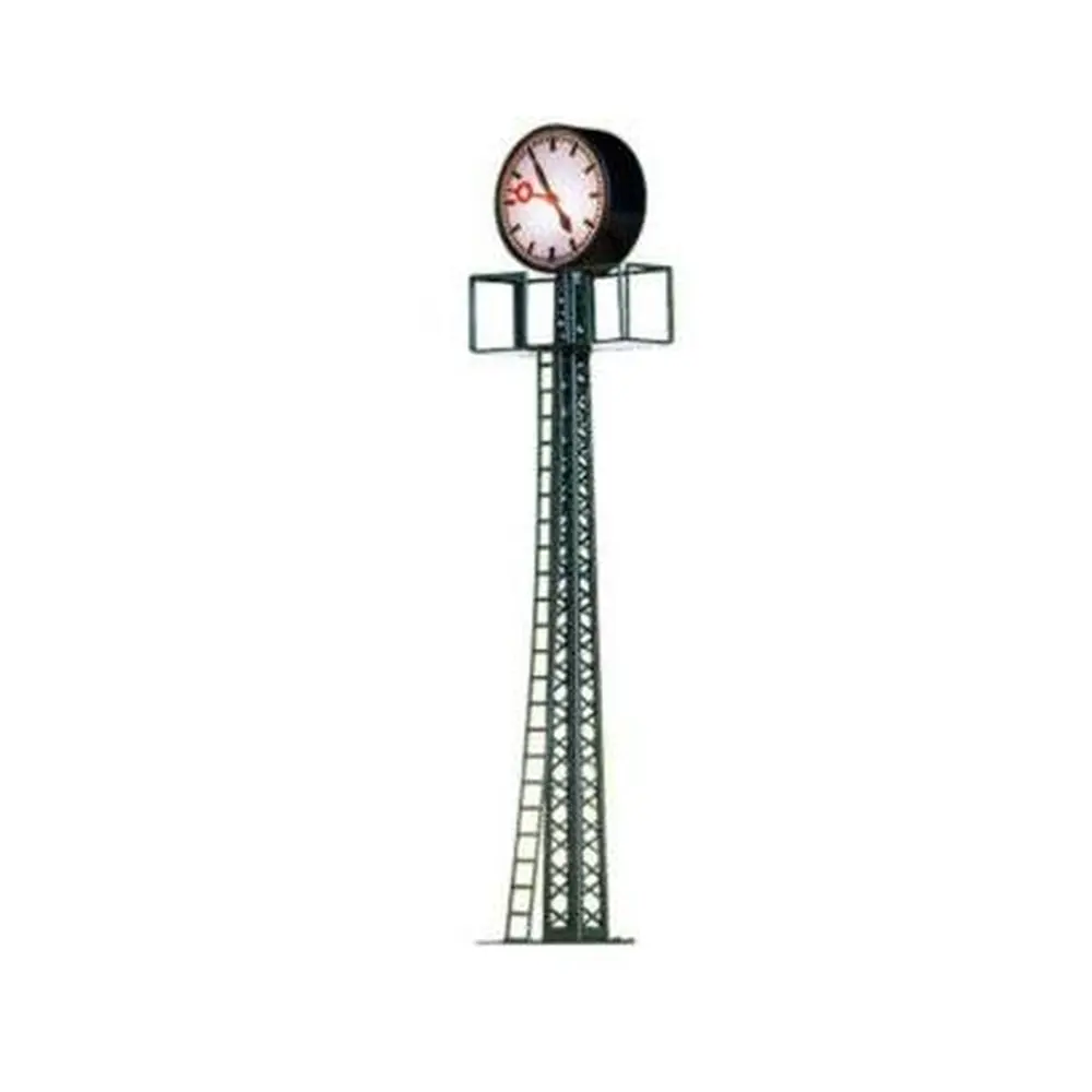 Horloge de gare avec éclairage sur mat en fer treillis- HO 1/87 - Brawa 5368