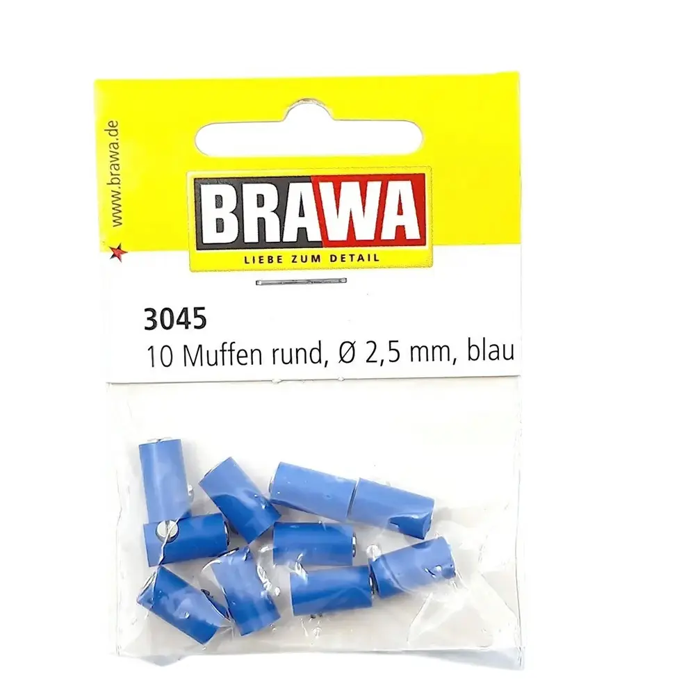 Sachet 10 Fiches Femelles de couleur Bleue - 2.5 mm - Brawa 3045 - HO 1/87
