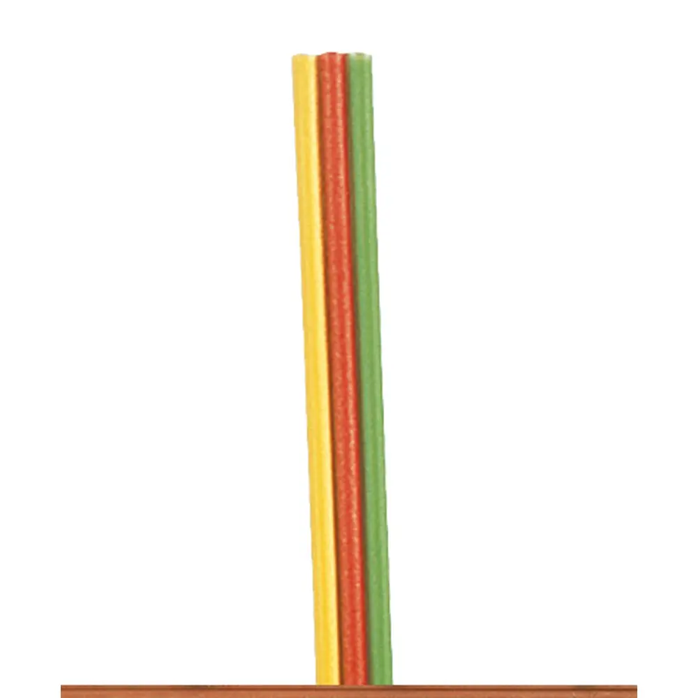 Bobine de fil triple-ligne plat - 25m - 0.14mm2 - jaune/rouge/vert - Brawa 32393