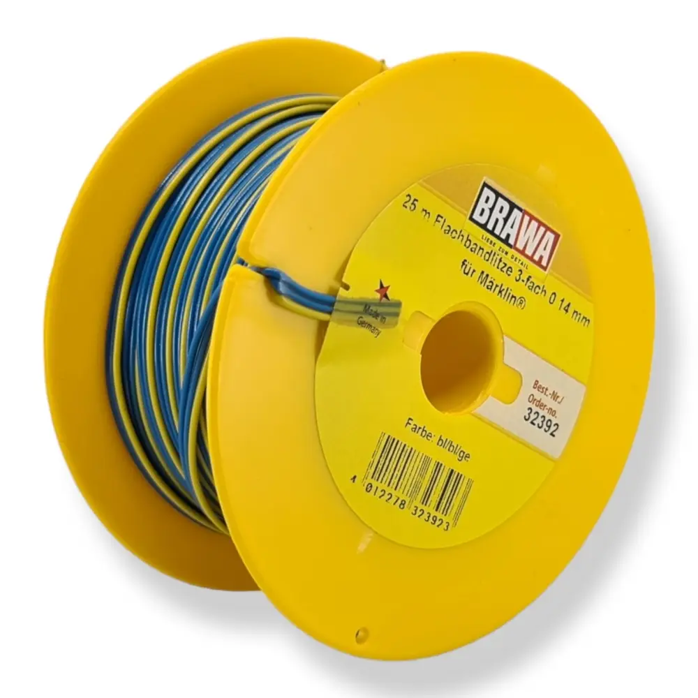 Bobine de câble - Brawa 32392 - bleu / jaune - pour Märklin