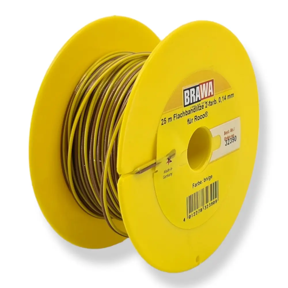 Bobine de câble - Brawa 32390 - jaune / marron - pour Roco
