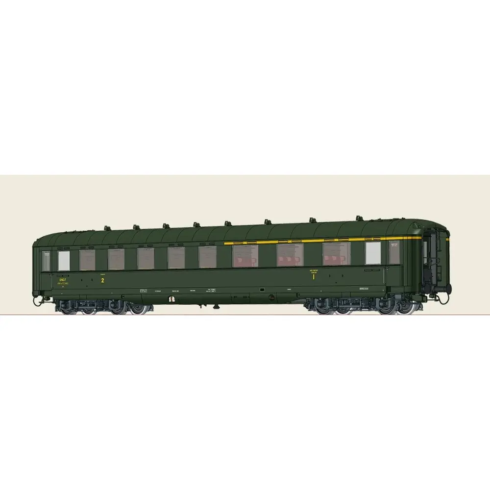 Voiture voyageurs A3B5 myfi, mixte 1/2 classe, "ex type 39 allemande" éclairage intérieur - Brawa 51123 - HO 1/87 - SNCF - Ep III - 2R