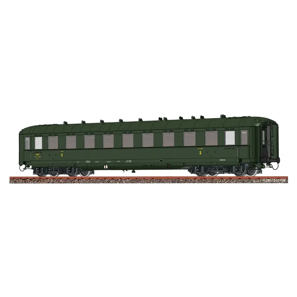 Voiture voyageurs B10 myfi, 2e classe , "ex type 39 allemande" éclairage intérieur - Brawa 51124 - HO 1/87 - SNCF - Ep III - 2R