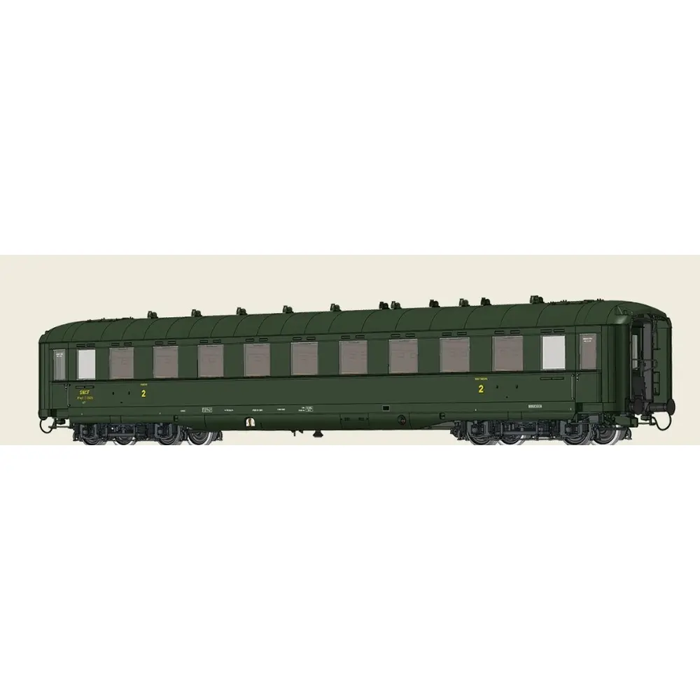 Voiture voyageurs B10 myfi, 2e classe , "ex type 39 allemande" éclairage intérieur - Brawa 51124 - HO 1/87 - SNCF - Ep III - 2R